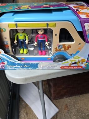 Adventure Van Playset with Blue Van and Pink & Lime Figures